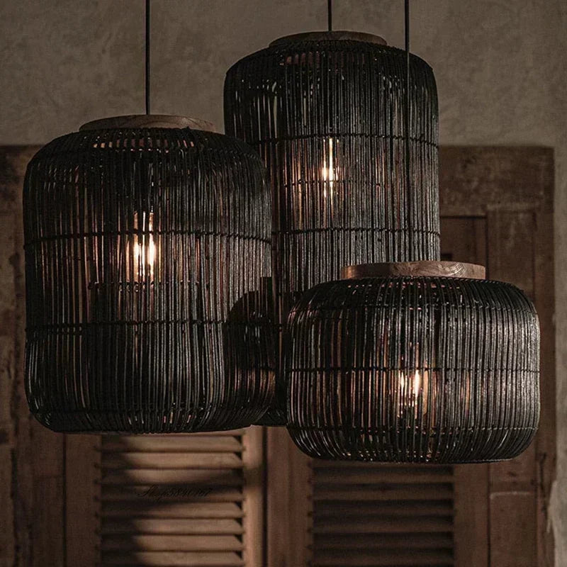 Rattan Teahouse Pendant Light