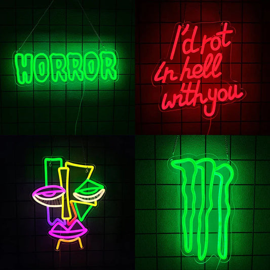 Halloween Neon Sign For Wall Decor,Light Up Sign For Coffee,Stores Window Porch Front Door Home Bar,Salon,Halloween Decoration