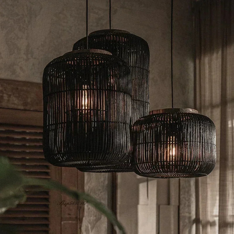 Rattan Teahouse Pendant Light
