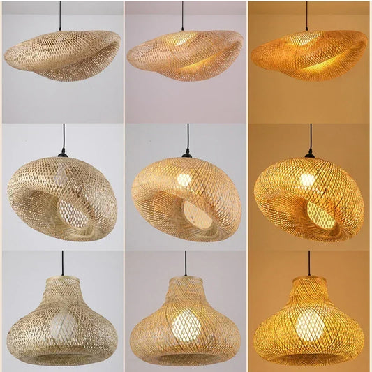 DecorBites™ Bamboo Pendant Ceiling Light Rattan