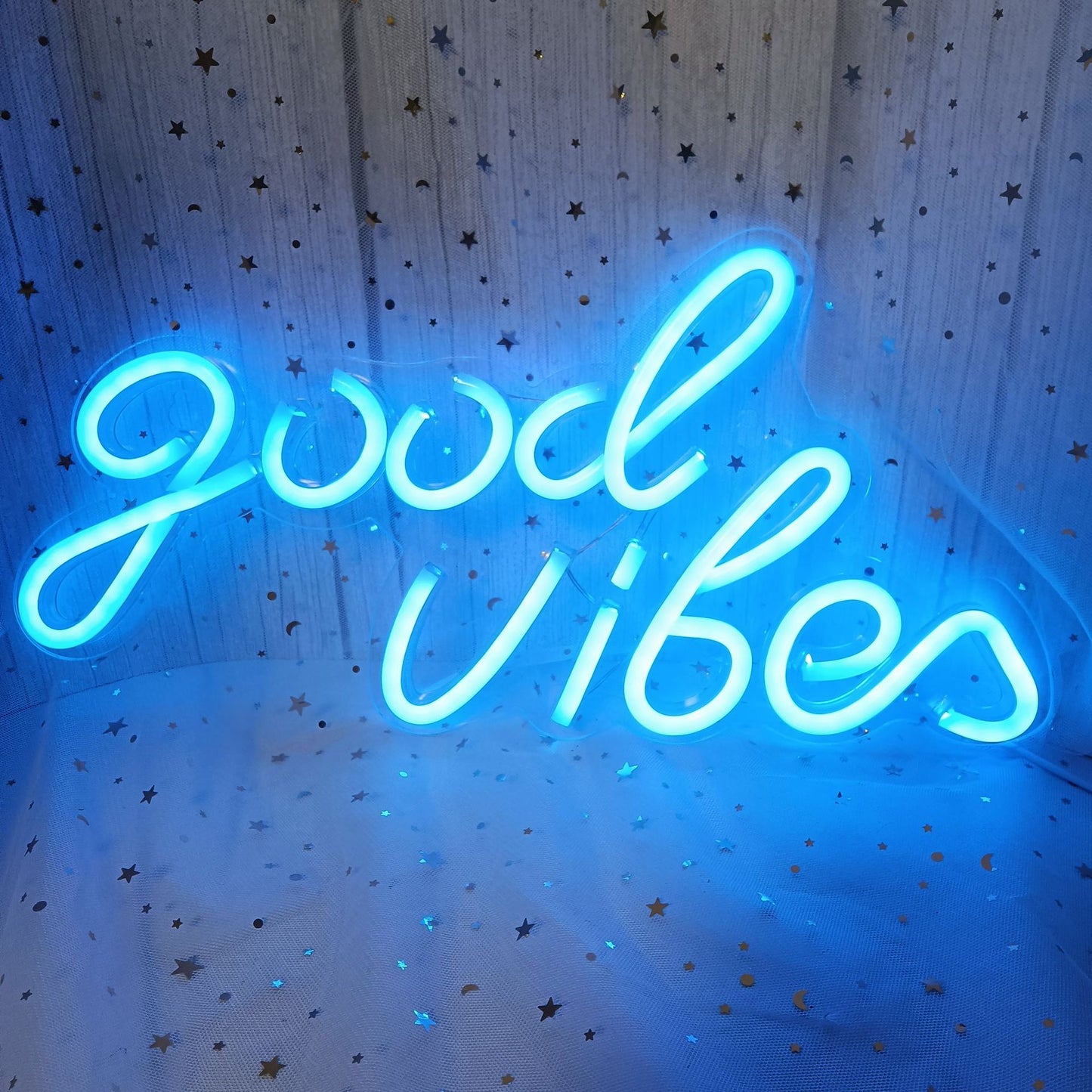 LED English Letter Goodvibes Backboard Decorative Neon Light