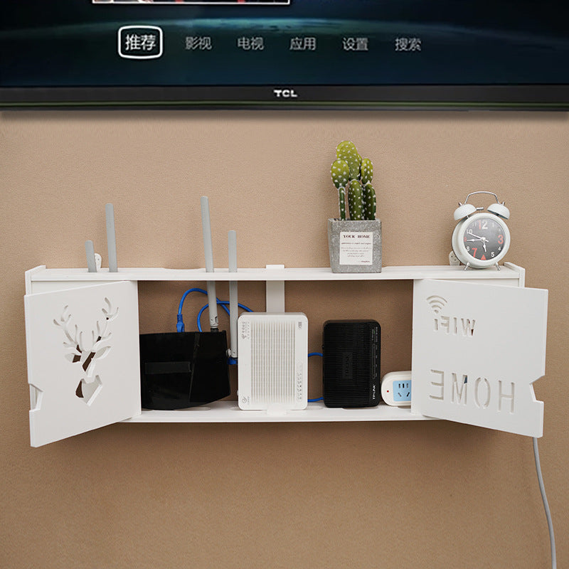 Wireless Router Storage Box Wall-mounted Free Punching