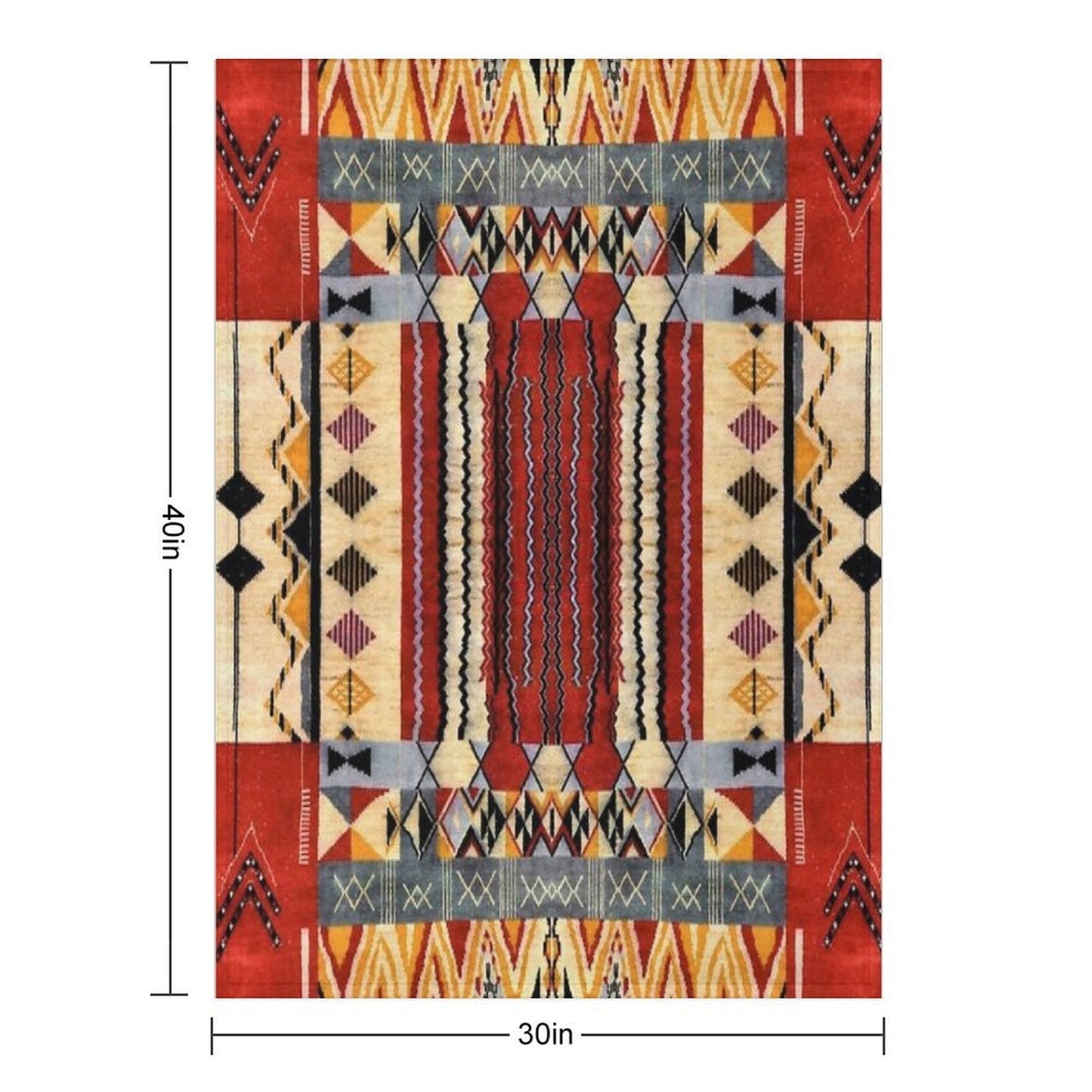 Heritage Moroccan Collage Design Velvety-soft Throw Blanket