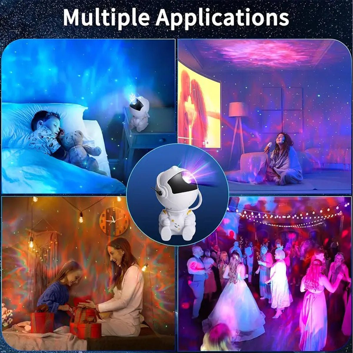 Astronaut Galaxy Projector – Star Light with Rotating Nebula