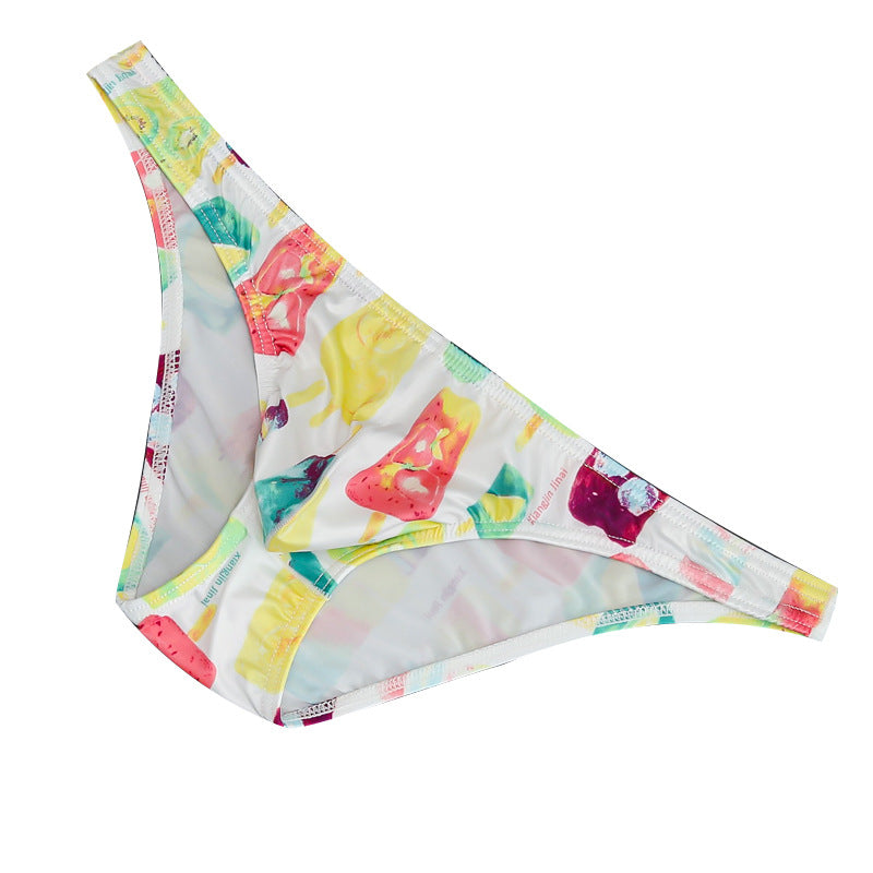 T-back Men's Mesh Briefs Head Sexy Gay Low Waist Printing Comrade Cross-border In Stock Wholesale