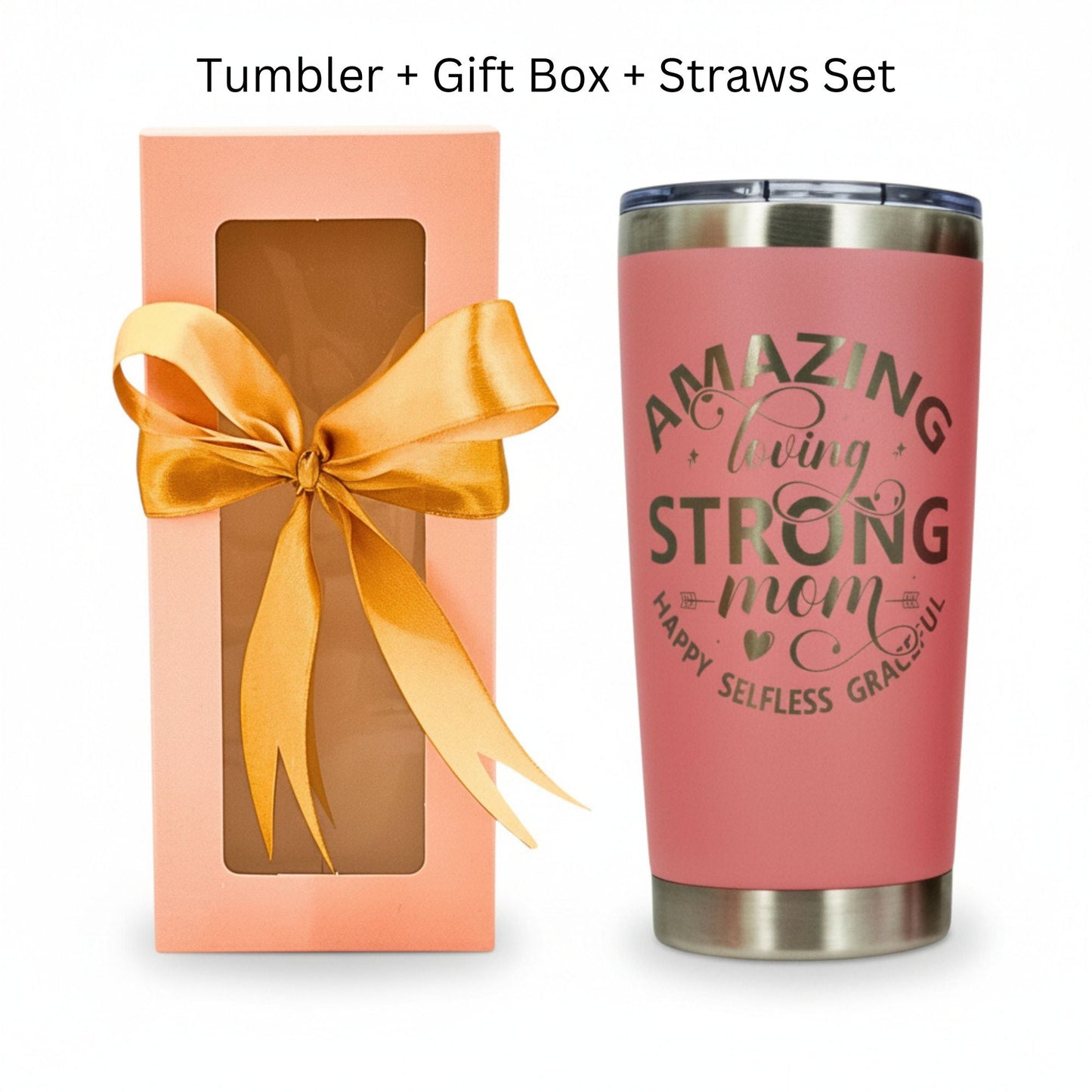 Best Mom Ever 20oz Tumbler Gift Set for Mother's Day & Birthday