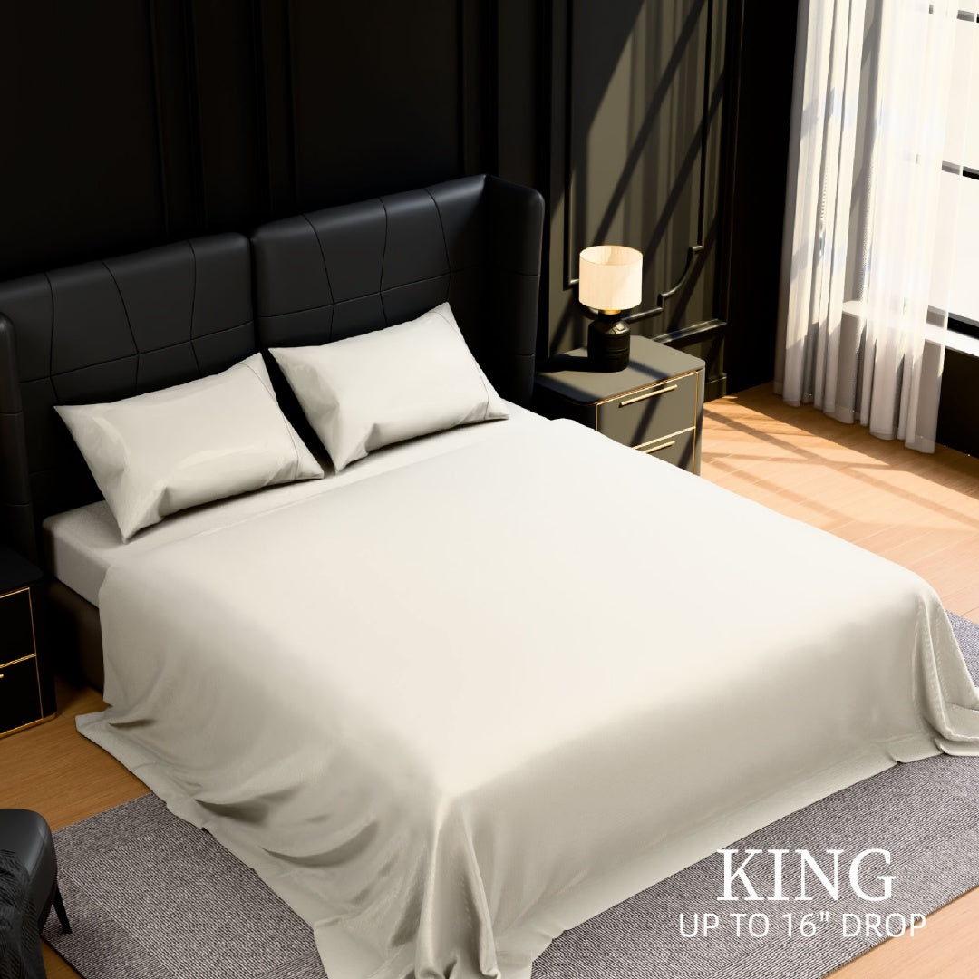 Bedding King Bed Sheets Set - 4 Piece Bedding - Brushed Microfiber - Shrinkage And Fade Resistant - Easy Care -King, White