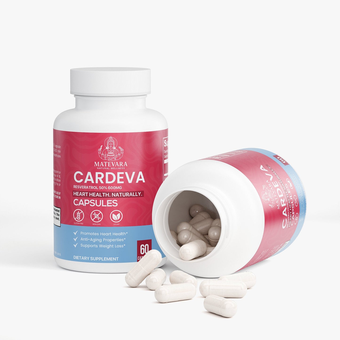 Cardeva Resveratrol 600mg Capsules |Vegan Capsules | 60 Count