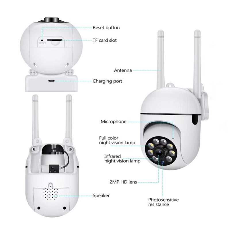 1080P WiFi Home Security CCTV Camera With Night Vision 2.4GHz 2.4G Surveillance Camera 1080P WiFi Home Security CCTV Camera With Night Vision 2.4GHz Indoor PTZ WiFi Camera