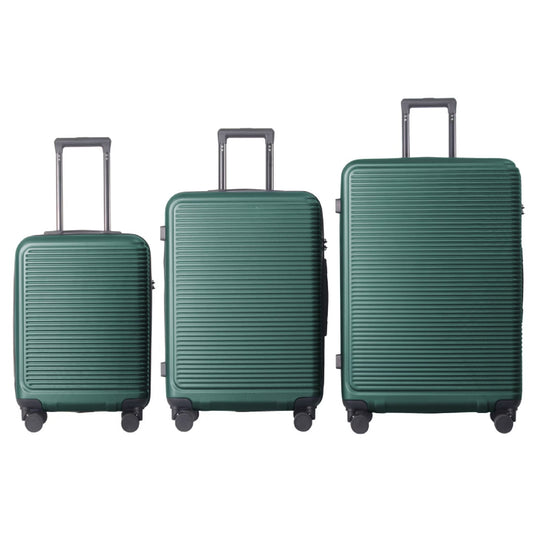 Luggage Sets ABS Hardshell 3pcs Luggage, Lightweight Durable Suitcase Sets Spinner Wheels Suitcase With TSA Lock 20''24''28'' Available Dark Green
