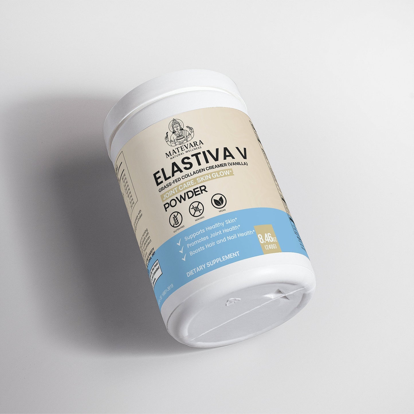 Elastiva V Grass-Fed Collagen Creamer, Vanilla Flavor |Dietary Supplement Powder