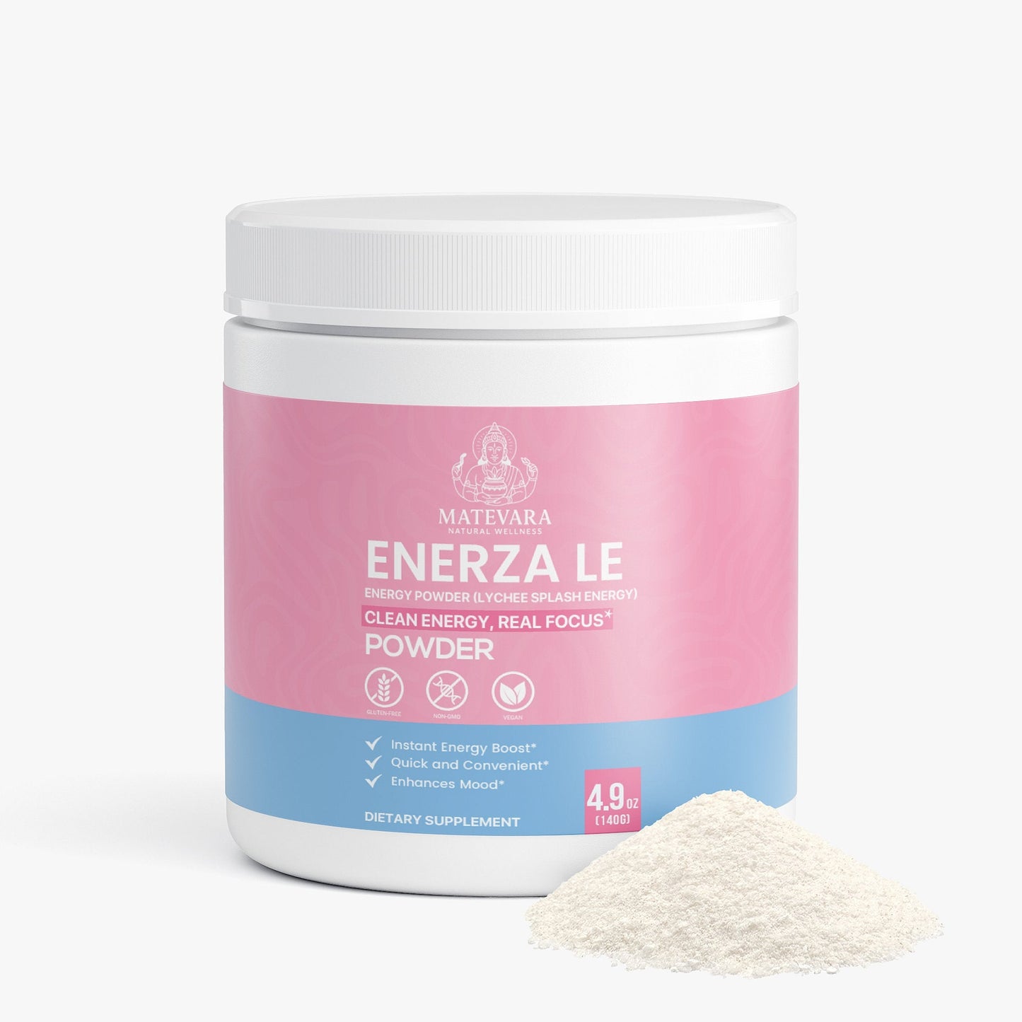 Enerza LE Energy Powder Lychee Splash | Sugar-Free Focus Support | 140g