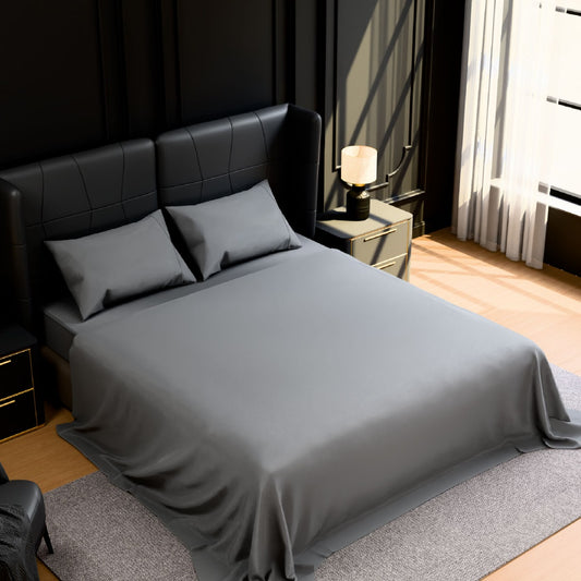 Bedding King Bed Sheets Set - 4 Piece Bedding - Brushed Microfiber - Shrinkage And Fade Resistant - Easy Care  King, Grey