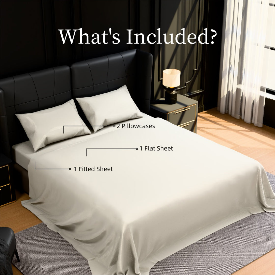 Bedding King Bed Sheets Set - 4 Piece Bedding - Brushed Microfiber - Shrinkage And Fade Resistant - Easy Care -King, White