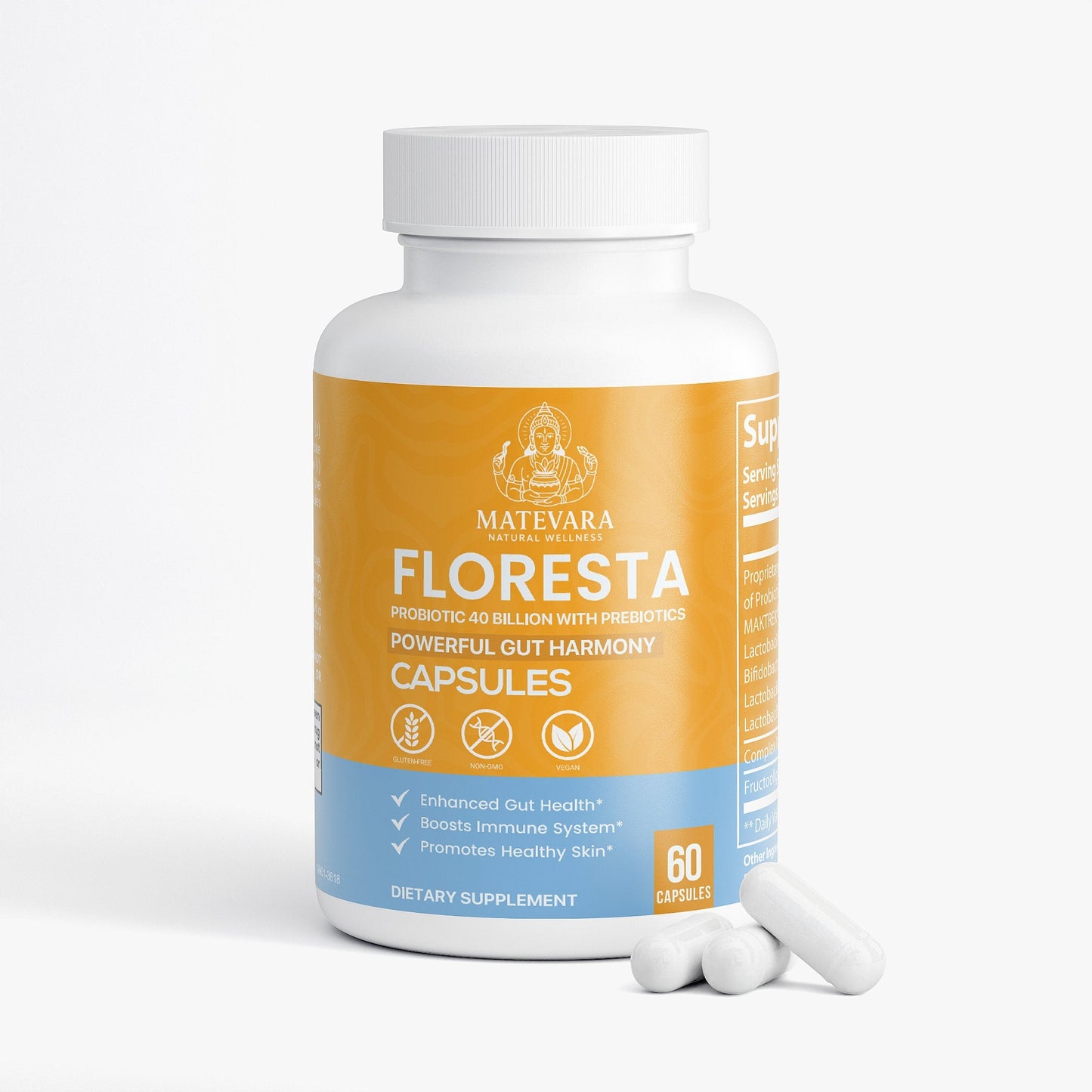 Floresta Probiotic 40 Billion CFU with Prebiotics | 60 Vegan Capsules