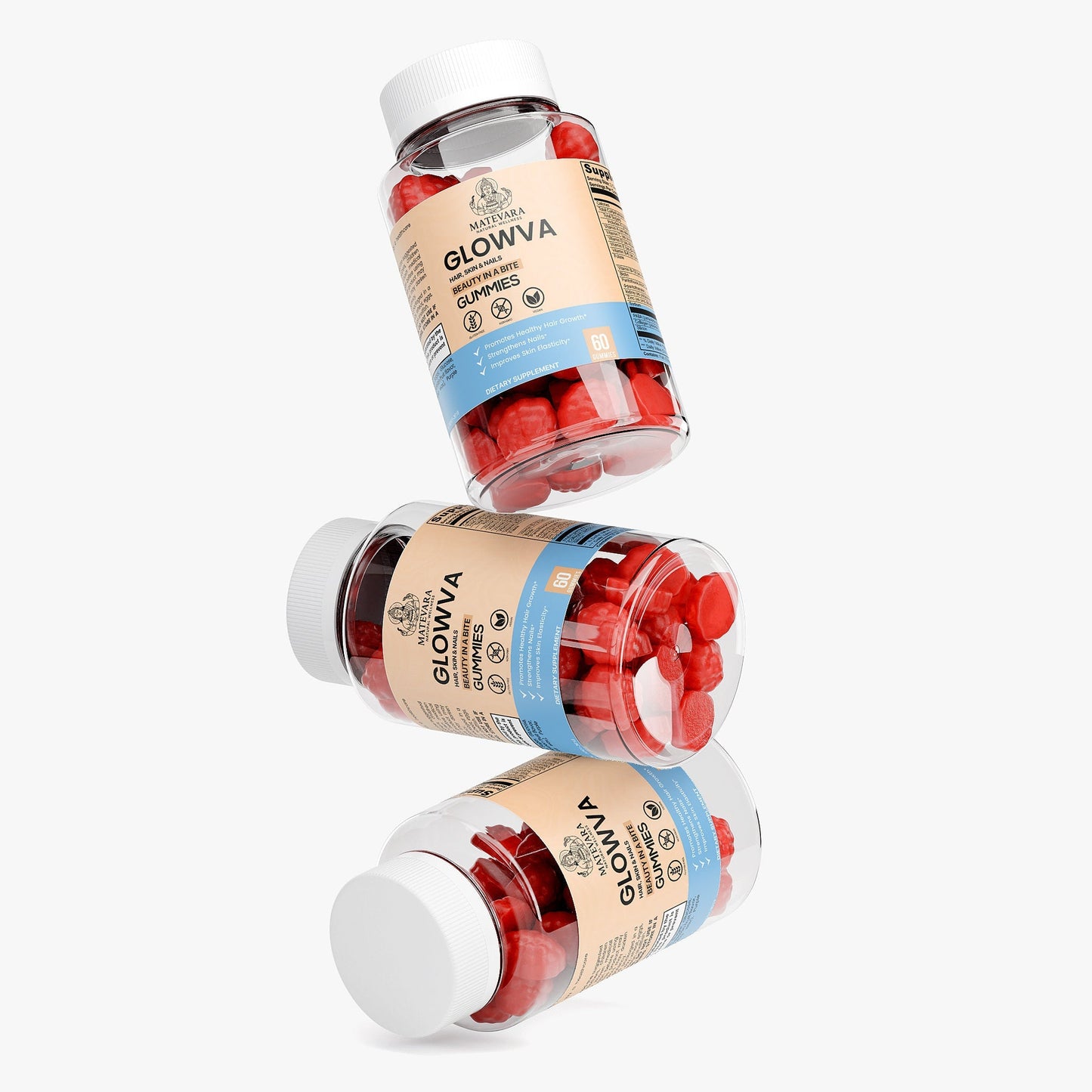 Glowva Hair, Skin & Nails Gummies |60 Count