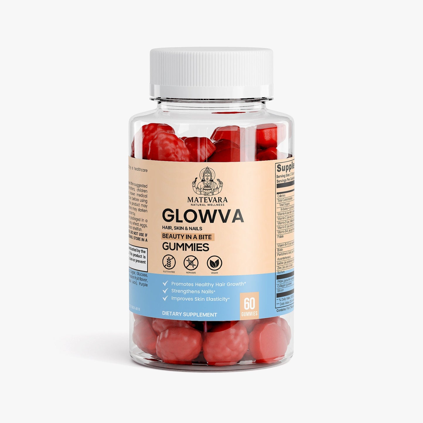 Glowva Hair, Skin & Nails Gummies |60 Count