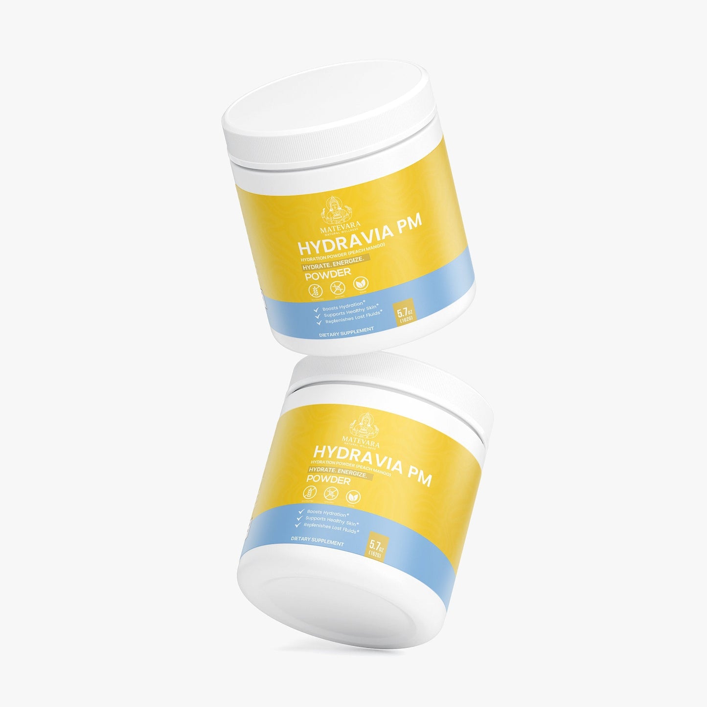 Hydravia Daily Hydration Powder Peach Mango | Energy Metabolism Support Mix | 5.71 oz