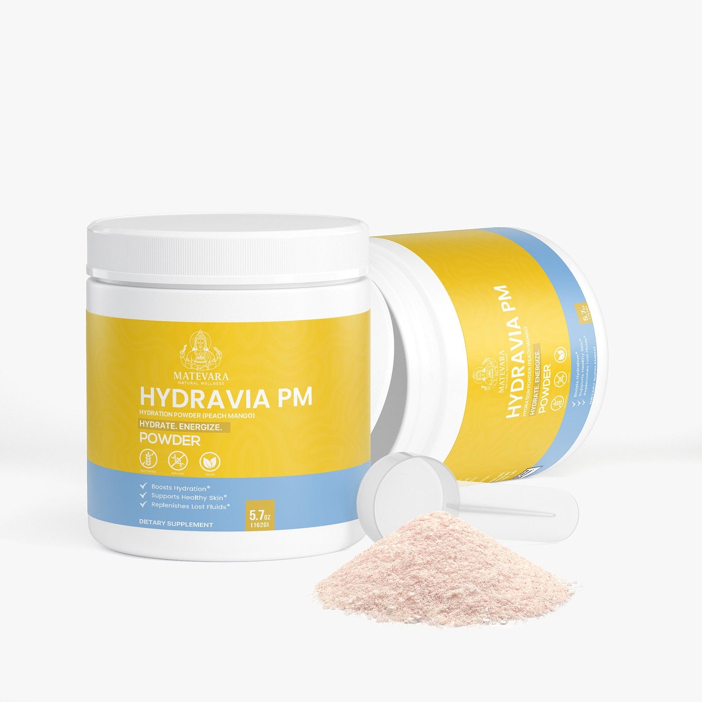 Hydravia Daily Hydration Powder Peach Mango | Energy Metabolism Support Mix | 5.71 oz