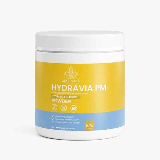 Hydravia Daily Hydration Powder Peach Mango | Energy Metabolism Support Mix | 5.71 oz