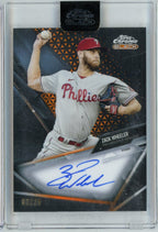 2021 Topps Chrome Black Zack Wheeler #CBAZW /25 Orange Auto Philadelphia Baseball Card