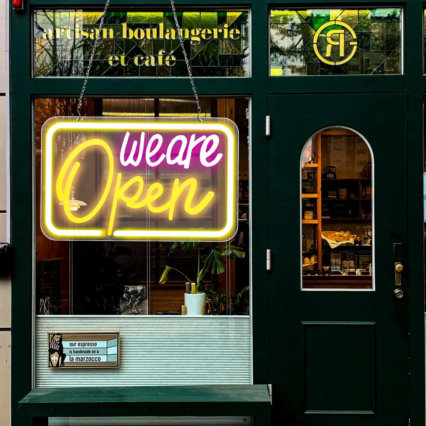 We Are Open LED Neon Sign 16x9.4in, Tricolor Bright Light for Shop Bar