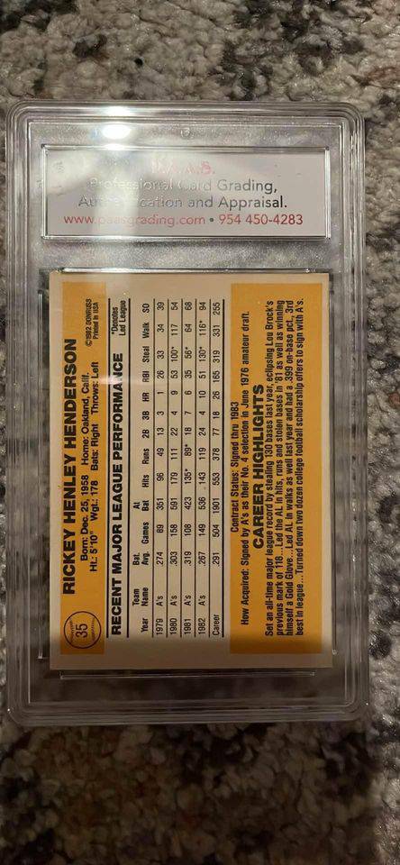 Rickey Henderson Card