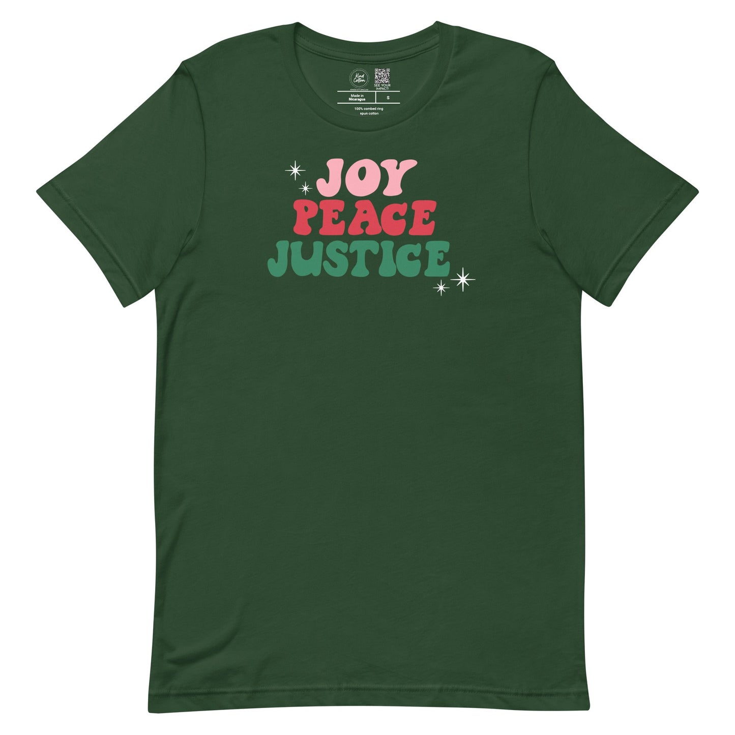 Joy Peace Justice Classic Tee