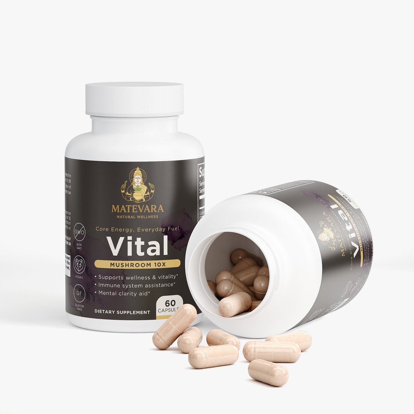 Vital Mushroom Complex Blend|Immune & Focus Support Capsules | 60 Count