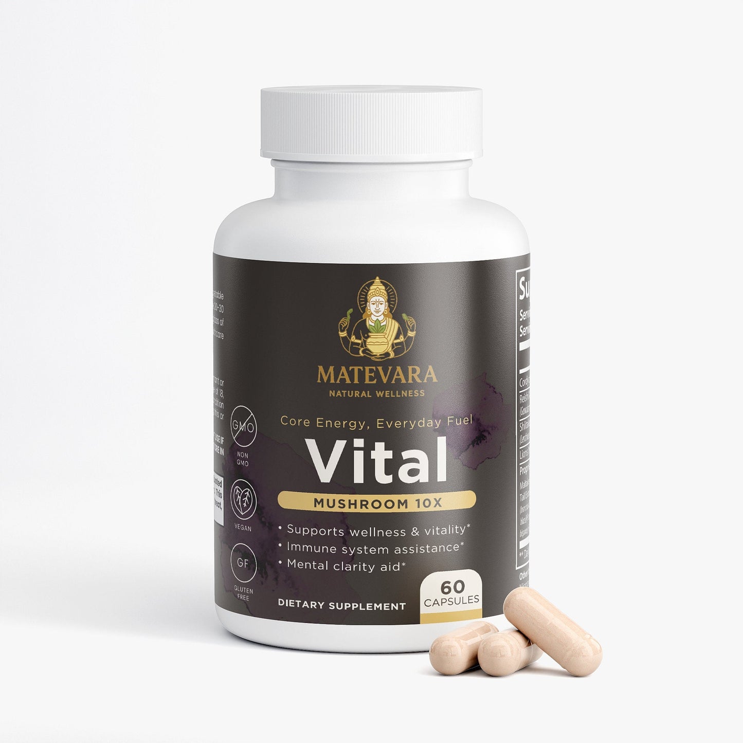 Vital Mushroom Complex Blend|Immune & Focus Support Capsules | 60 Count