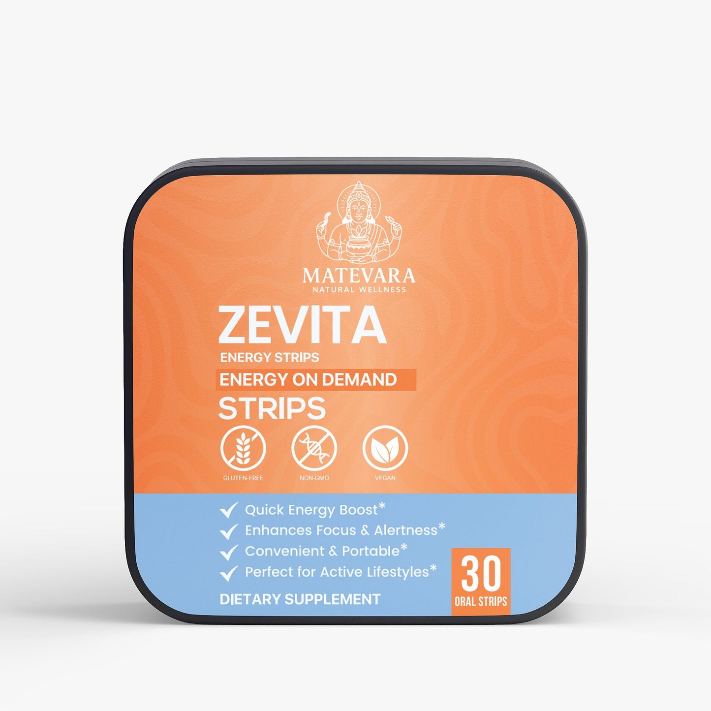 Zevita Energy Strips | Quick-Dissolve Oral Strips for| 30 Strips